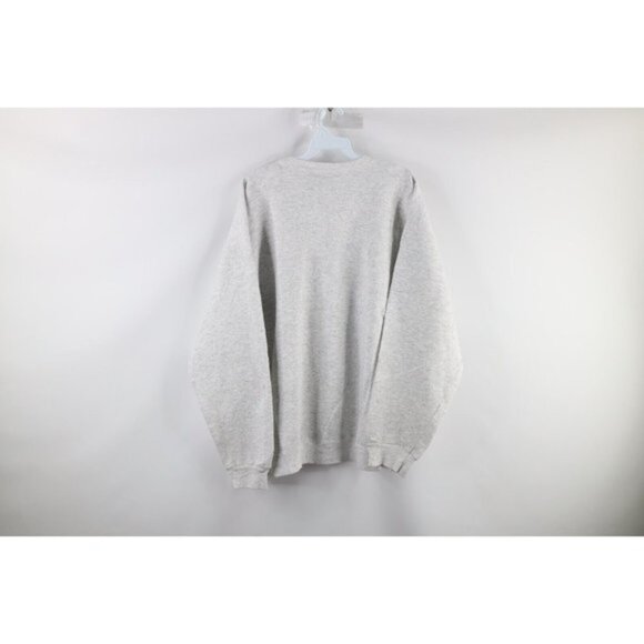 Vintage 90s Mens 2XL Christmas Seasons Greetings Santa Claus Sweatshirt USA Gray - Picture 5 of 7